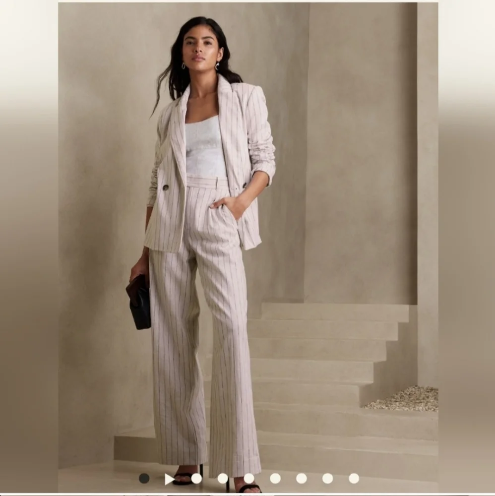 Banana Republic pinstripe linen pants, size 14